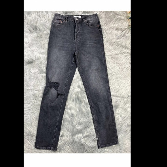 We The Free People Faded Black Button Fly Distressed Jeans 29 - Picture 1 of 12